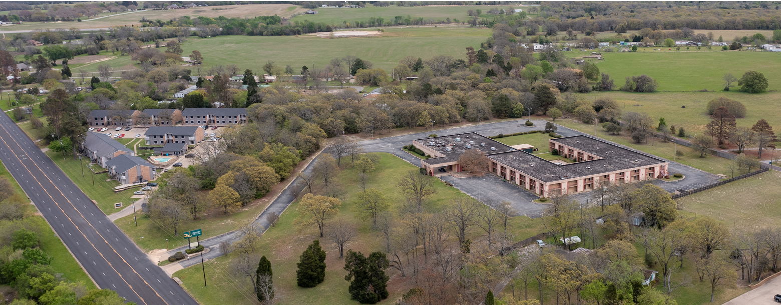 Aerial view of Athens Reserve before it underwent roof renovations.